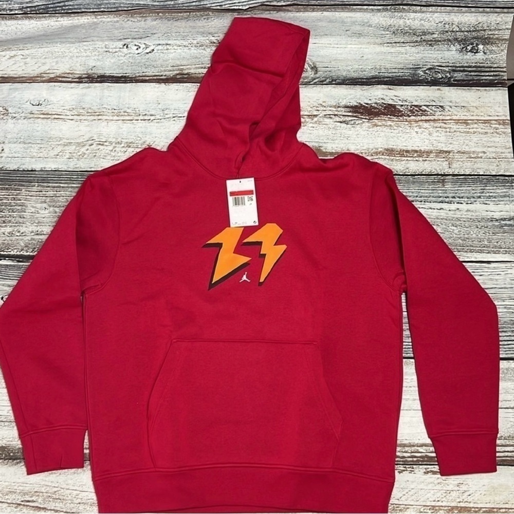 Nike Air Jordan Flight MVP Red Fleece Pullover Hoodie Men’s Size Large